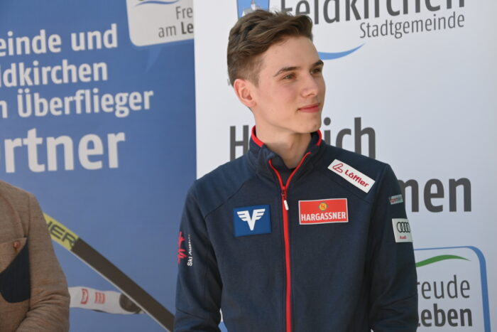 Shootingstar Maximilian Ortner wurde in seiner Heimatstadt Feldkirchen geehrt.